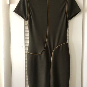 Ted Baker London Dresses - Ted Baker olive green 4 gold zipper detail dress. Ted Baker London Dresses - Ted Baker olive green 4 gold zipper detail dress.